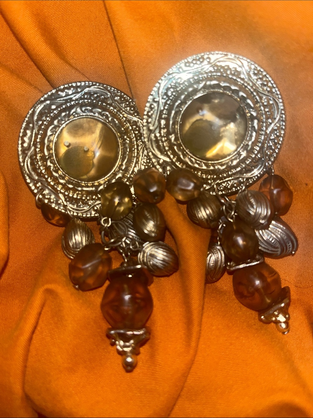 Bohemian Amber Brown Drop Earrings